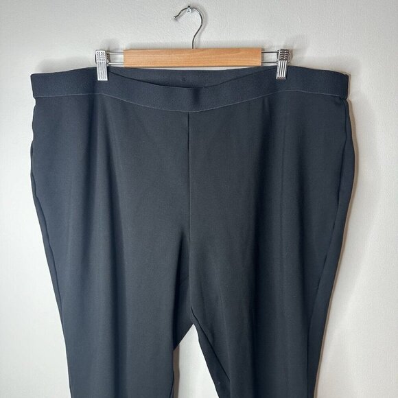 Talbots Pants Womens 24W Black Ponte Skinny Pull On Mid Rise Stretch Straight - Picture 2 of 12